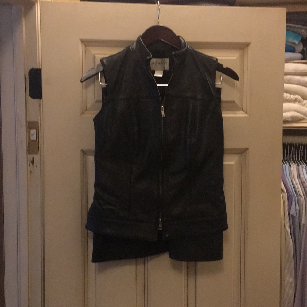 Hugo Buscati Black Leather Skirt and Vest 2/6